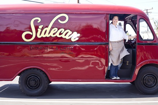Vintage Sidecar transportation with founding chef Brooke Des Barnes